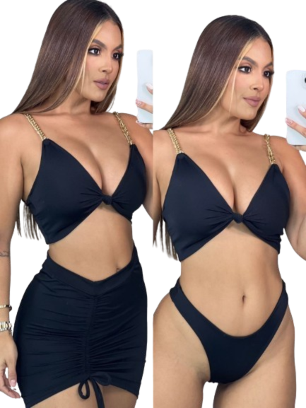 Conjunto vestido de baño y falda